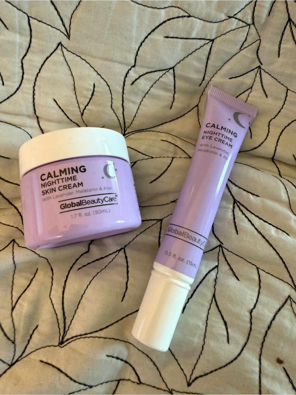 Global Beauty Care Calming Nighttime Eye Cream And Skin Cream Lavender